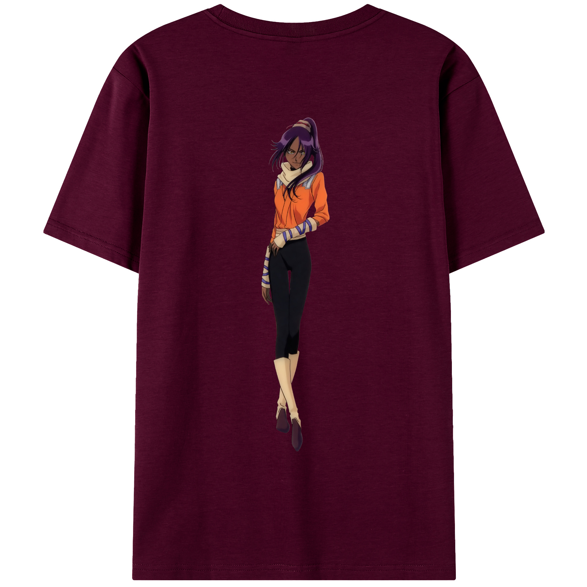（画像用） ブリーチ 四楓院 夜一（しほういん よるいち） BLEACH Shihouin Yoruichi レディース半袖Tシャツ(バックプリント)